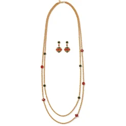The Metropolitan Museum of Art Algerian Cluster Double-Strand Station Necklace And Drop Earrings Set Fashion