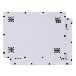 The Metropolitan Museum of Art Alnour Moroccan Motif Embroidered Placemat Set New