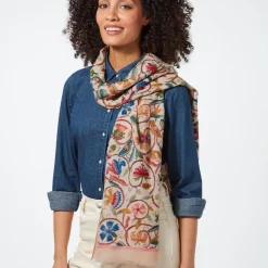 The Metropolitan Museum of Art British Flowering Vines Embroidered Oblong Scarf New