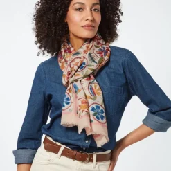 The Metropolitan Museum of Art British Flowering Vines Embroidered Oblong Scarf New