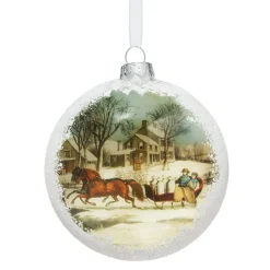 The Metropolitan Museum of Art Currier & Ives Winter Morning In The Country Glitter And Glass Disc Ornament Discount