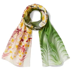 The Metropolitan Museum of Art Daisy Garden Marbled Paper Oblong Silk Scarf Clearance