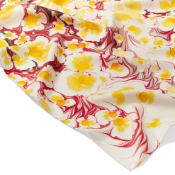 The Metropolitan Museum of Art Daisy Garden Marbled Paper Oblong Silk Scarf Clearance