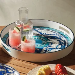 The Metropolitan Museum of Art De Morgan Stylized Dragons Lacquer Tray New