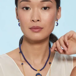 The Metropolitan Museum of Art Fatimid Lapis Crescent Drop Earrings New