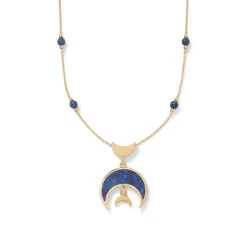 The Metropolitan Museum of Art Fatimid Lapis Crescent Long Beaded Chain Pendant Necklace Best