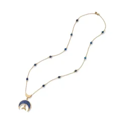The Metropolitan Museum of Art Fatimid Lapis Crescent Long Beaded Chain Pendant Necklace Best