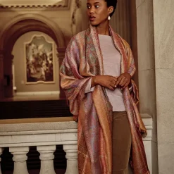 The Metropolitan Museum of Art French Paisley Striped Oversize Wool-Blend Shawl Best