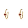 The Metropolitan Museum of Art Garnet Cabochon Twisted Hoop Earrings Clearance