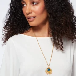 The Metropolitan Museum of Art Gilded Age Peacock Feather Large Pendant Necklace Discount