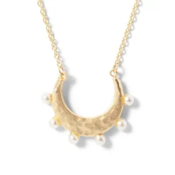 The Metropolitan Museum of Art Hammered Crescent Pearl Pendant Necklace Clearance