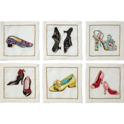 The Metropolitan Museum of Art Kim Seybert Embroidered Shoes Linen Cocktail Napkin Set Best