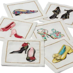 The Metropolitan Museum of Art Kim Seybert Embroidered Shoes Linen Cocktail Napkin Set Best