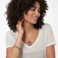 The Metropolitan Museum of Art Magnolias And Irises Enamel Pendant Necklace Outlet