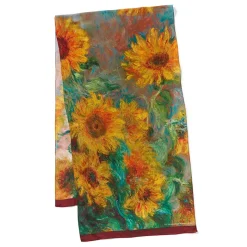 The Metropolitan Museum of Art Monet Sunflowers Oblong Silk Scarf New