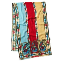 The Metropolitan Museum of Art Paisley Border Striped Oblong Wool Scarf Hot