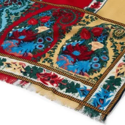 The Metropolitan Museum of Art Paisley Border Striped Oblong Wool Scarf Hot