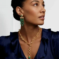 The Metropolitan Museum of Art Roman Malachite Statement Necklace And Chandelier Earrings Set Best