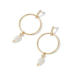 The Metropolitan Museum of Art Royal Tudor Forward-Facing Hoop Earrings With Pearl Drops Discount