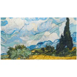 The Metropolitan Museum of Art Van Gogh Wheat Field With Cypresses Oversize Oblong Silk Scarf Hot