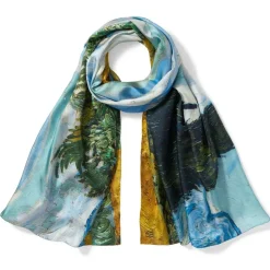 The Metropolitan Museum of Art Van Gogh Wheat Field With Cypresses Oversize Oblong Silk Scarf Hot