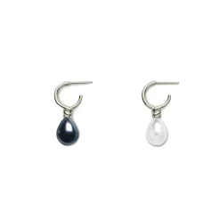 The Metropolitan Museum of Art Venus Pearl Silver Drop Earrings, Black/White Hot