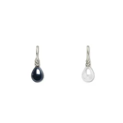 The Metropolitan Museum of Art Venus Pearl Silver Drop Earrings, Black/White Hot