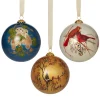 The Metropolitan Museum of Art Winter Birds Hand-Painted Glass Ornament Set New