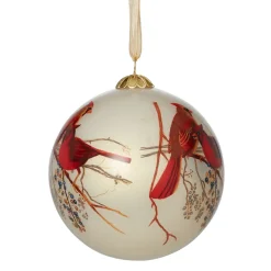 The Metropolitan Museum of Art Winter Birds Hand-Painted Glass Ornament Set New